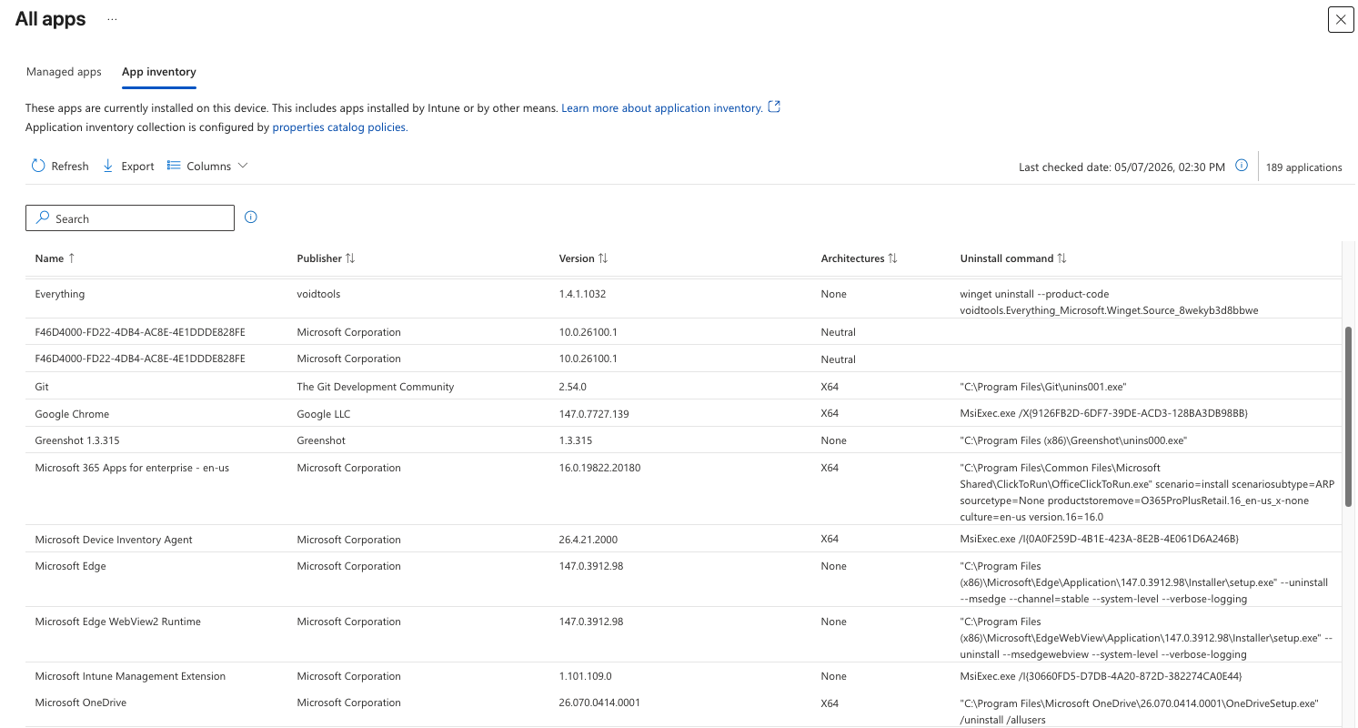 Intune Inventory Set Up and View App Inventory Data in Intune | Jorgeasaurus